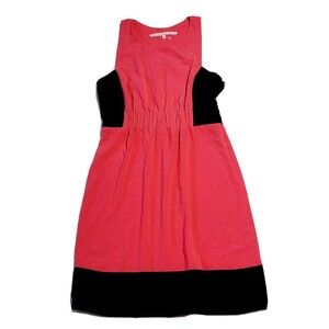 Rachel Roy Womens Size 4 Sheath Dress, Pink & Black Elastic Waist Round-Neck